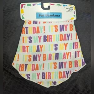 Doggie Multicolor Happy Birthday Bandana.